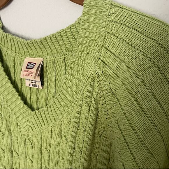Vintage Lime Green 90s Cable Knit Sweater - Picture 3 of 7